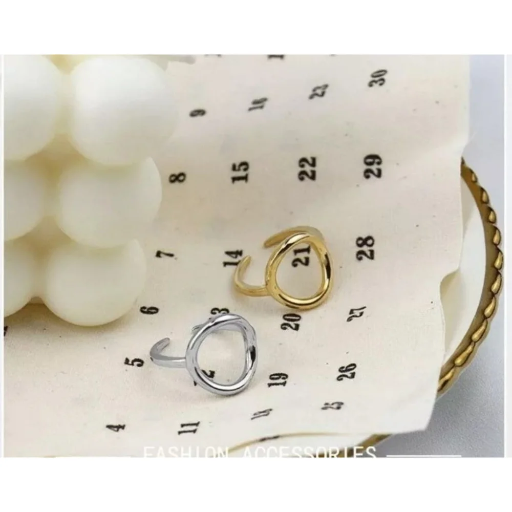 NEW Women's Solid Circle Ring Adjustable‎ Gold Plated S925